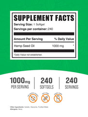 BulkSupplements Hemp Seed Oil Softgels being dispensed for easy swallowing