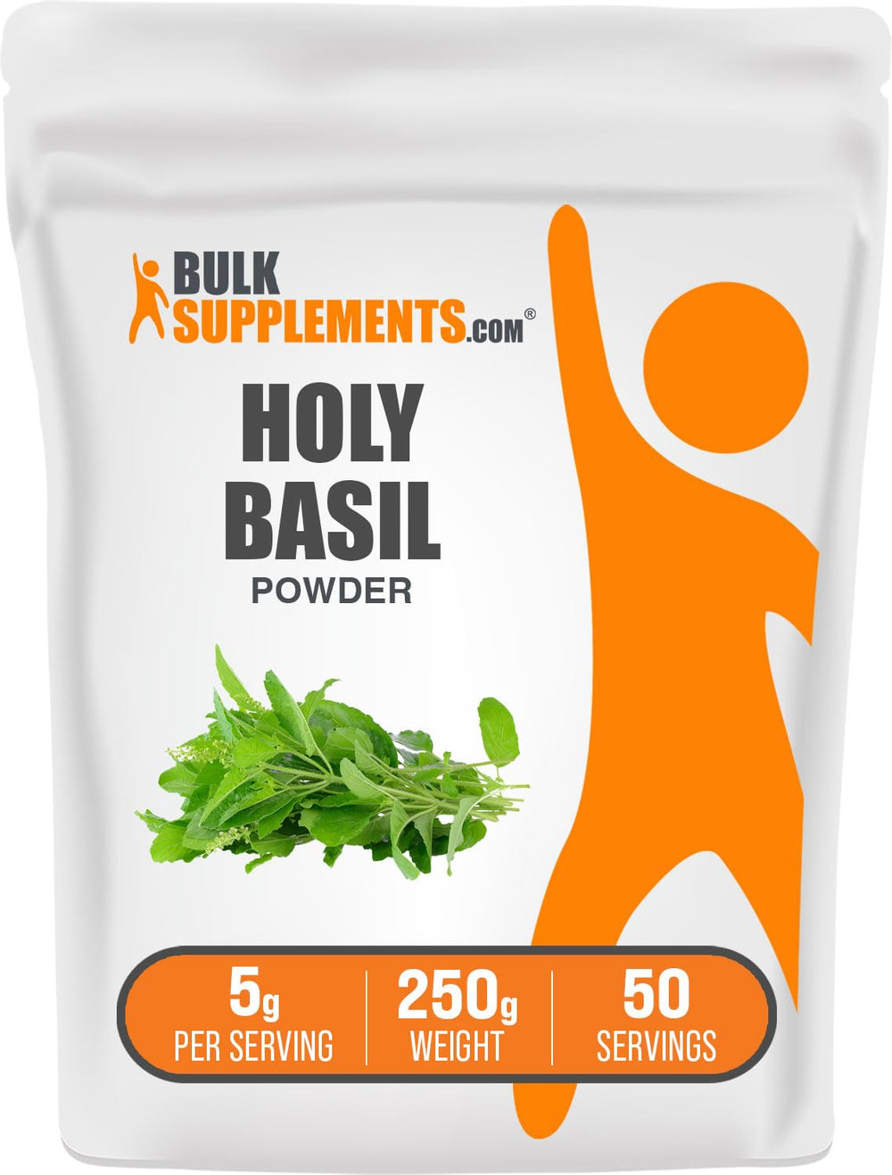 BulkSupplements Holy Basil powder bottle for convenient daily use