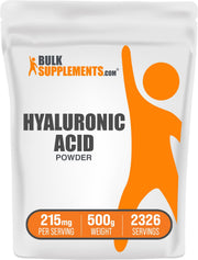 BulkSupplements Hyaluronic Acid powder bottle pour for easy daily use.