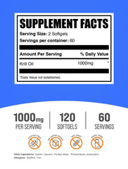 BulkSupplements krill oil softgels closeup showing small easy-to-swallow capsules