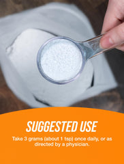 Clear beverage with dissolved L-Citrulline Malate demonstrating seamless mixability.