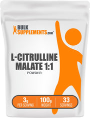 BulkSupplements L-Citrulline Malate 1:1 powder poured into a shaker for easy mixing.