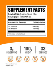 Unflavored Citrulline Malate powder in a scoop, ready to blend into beverages.