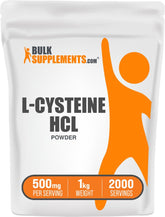 BulkSupplements L-Cysteine HCl powder bottle pour for easy daily use