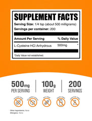 Bulksupplements NAC powder scoop shows simple measuring and blend into drinks.