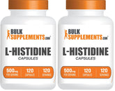 BulkSupplements L-Histidine capsules in a bottle support daily wellness.