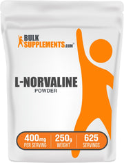 BulkSupplements L-Norvaline powder bottle, gluten-free amino acid option for an active routine