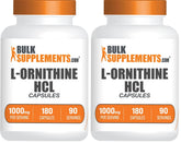BulkSupplements L-Ornithine HCl capsules bottle front for daily active use.