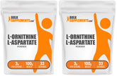 BulkSupplements L-Ornithine L-Aspartate powder bottle front, unflavored and easy to mix.