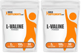BulkSupplements L-Valine powder bottle front for easy workout stacking