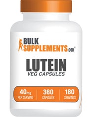 BulkSupplements Lutein capsules bottle front for convenient daily eye support.