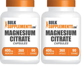 BulkSupplements magnesium citrate capsules bottle close-up, gluten-free daily wellness support