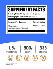 BulkSupplements Magnesium Taurate powder being poured for convenient daily use