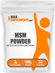 BulkSupplements MSM powder bottle for daily wellness and versatile use