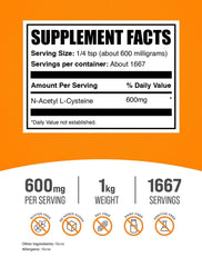 BulkSupplements NAC powder with scoop for accurate measuring and convenient mixing