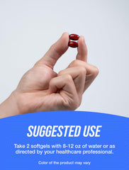 BulkSupplements krill oil softgels on white background emphasizing compact daily supplement