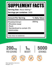 BulkSupplements Rhodiola extract powder spoon ready for a simple daily serving.