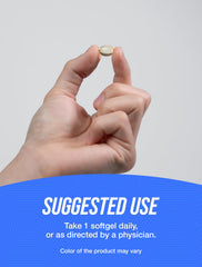 Softgels being taken with a meal for convenient daily supplementation