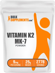 BulkSupplements Vitamin K2 MK-7 powder jar for daily wellness support.