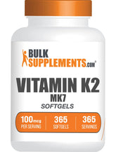 BulkSupplements Vitamin K2 MK7 softgels bottle for convenient daily intake