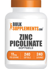 BulkSupplements Zinc Picolinate softgel bottle for daily routine