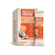 Bulletproof Brain Octane Packets on packaging, premium ketogenic MCT oil for travel energy