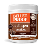Bulletproof Chocolate Collagen Powder Jar illustrates a 14.3 oz container for daily skin and joint care.