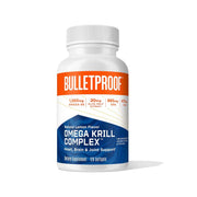 Bulletproof Lemon Omega Krill Softgels bottle, easy swallowing and heart support.