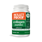 Bulletproof unflavored collagen peptides powder jar for keto-friendly skin and joint support.