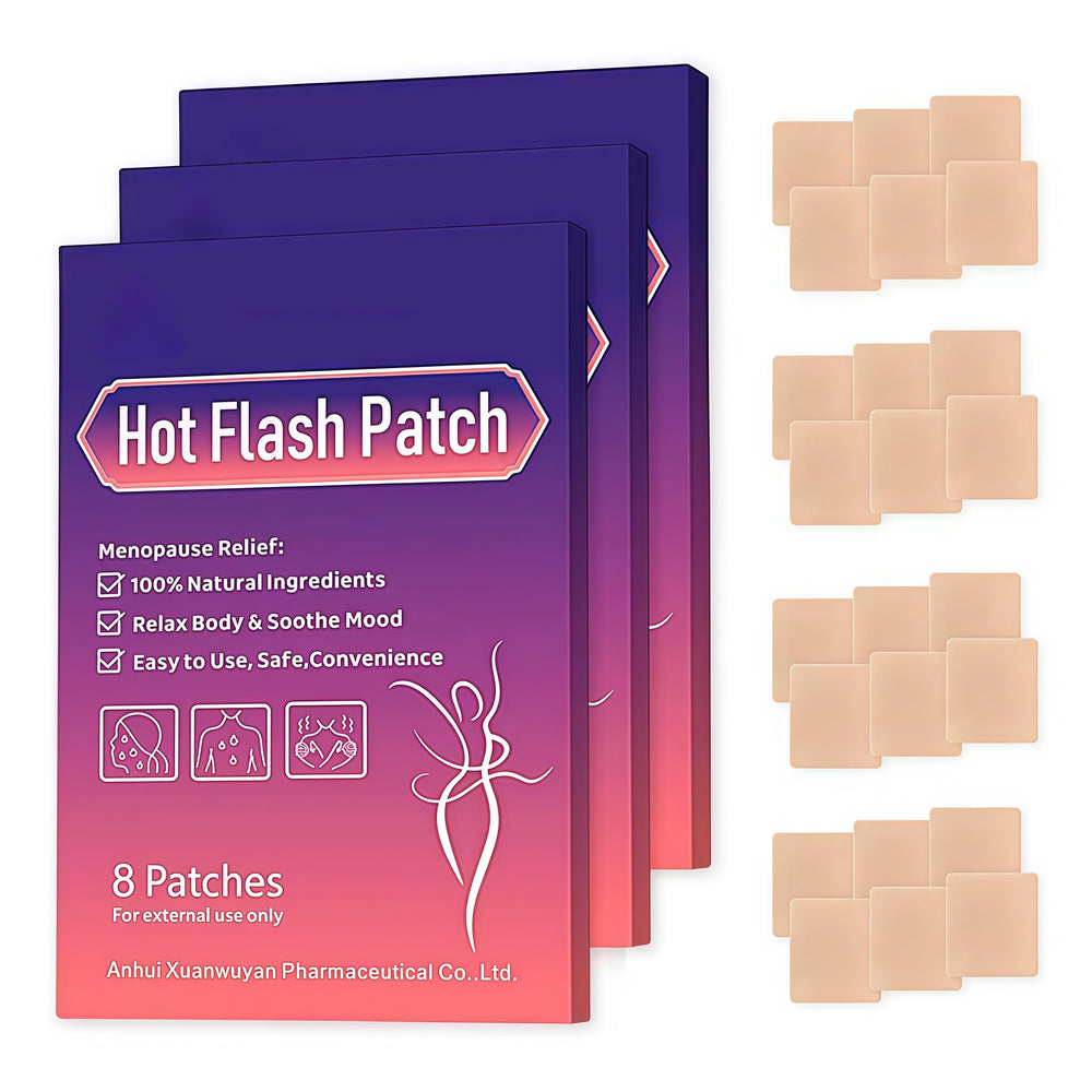 BumpGlow menopause relief patch on skin for discreet wear during hot flashes.