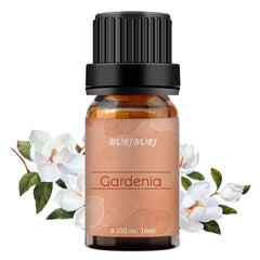 BURIBURI Gardenia essential oil bottle in amber glass preserves purity.