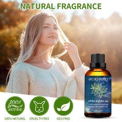 BURIBURI jojoba oil drops indicate fast absorption