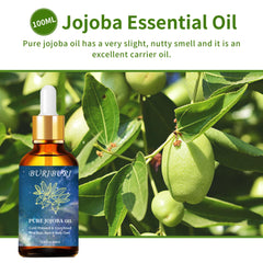 BURIBURI jojoba oil pour for easy, mess-free application