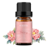 BURIBURI Peony essential oil bottle in amber glass preserves purity.