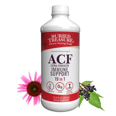 Buried Treasure ACF bottle pour for easy daily dosing.