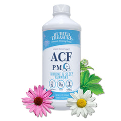 Buried Treasure ACF PM bottle pour for nighttime immune support.