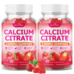 BVIVLOO Calcium Citrate Gummies front bottle showing 1200 mg per gummy for bone support