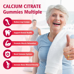 BVIVLOO Calcium Citrate Gummies label ingredients emphasizing vegan pectin base
