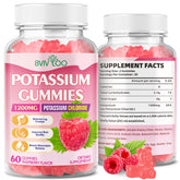 BVIVLOO potassium gummies bottle front for daily muscle support and convenient potassium intake.