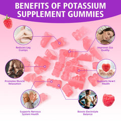 BVIVLOO Potassium Gummies serving demonstrates two-chew daily use