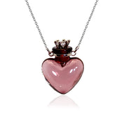 Bysxny colorful heart vial necklace in dark purple, a wearable aroma pendant.