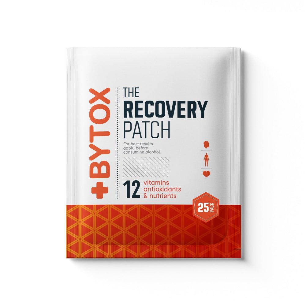 Bytox Recovery Patch applied to skin before a night out for convenient pre-event support.