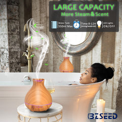 BZseed diffuser featuring 7-color LED lights for calming ambience.