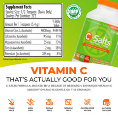 C-Salts Vitamin C powder scoop showing convenient daily use.