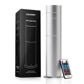 CACAFSFY diffuser with silver exterior creates an elegant home fragrance focal point.
