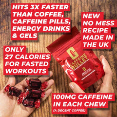 Preparing to take Caffeine Bullet before a workout for a boost.