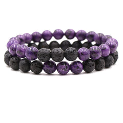 Caiyao lava rock diffuser bracelet showing porous beads for on-the-go essential oil diffusion