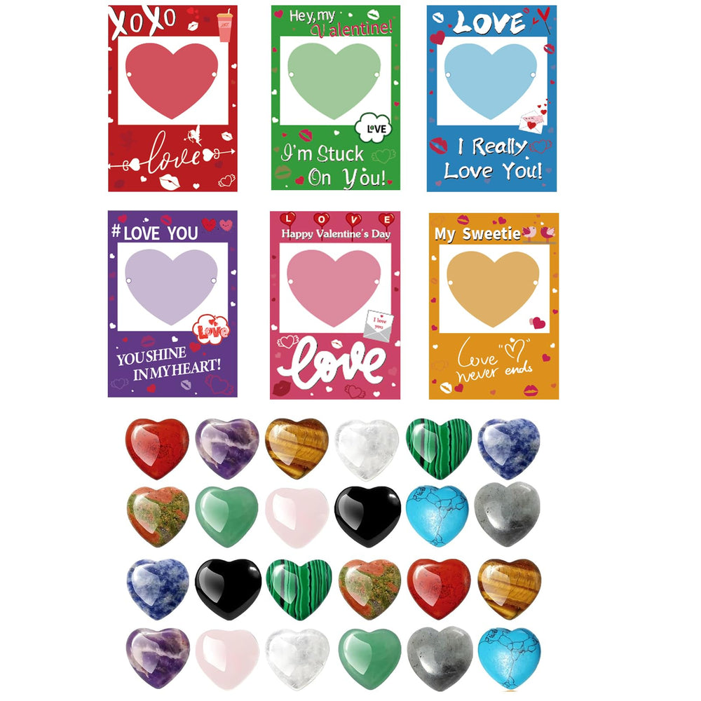 CAKKA Valentines heart-shaped crystal gemstone perfect for kids classroom exchanges and party favors