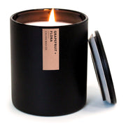 Calyan Wax Co. Grapefruit and Flora candle front view in matte black tumbler for elegant décor