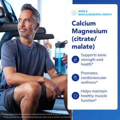 Calcium magnesium citrate malate closeup highlights bioavailable minerals.